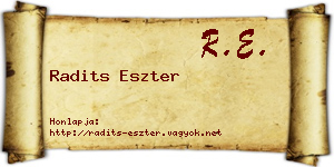 Radits Eszter névjegykártya